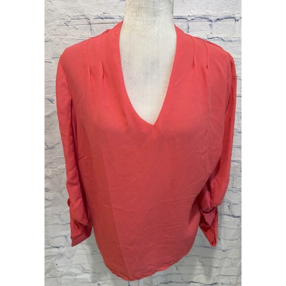 INC International Concepts Tops - I.N.C International Concepts V-neckline long sleeves with roll-tab Blouse Top XL